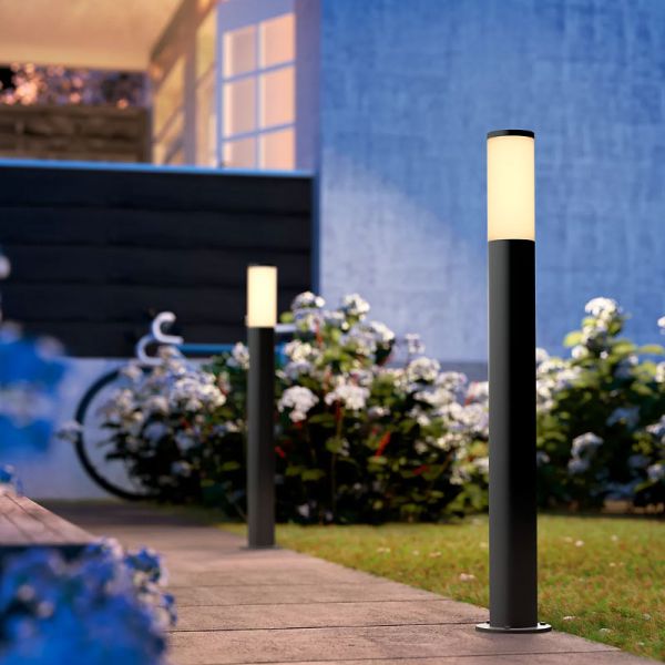 Baliza LED de exterior para caminos UTRECHT 80cm altura, 20W E27 (No Incl.) antracita, Estanco al agua