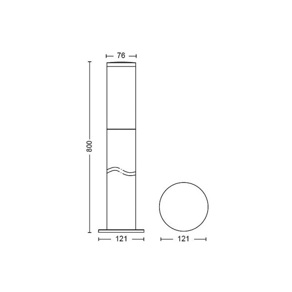 Baliza LED de exterior para caminos UTRECHT 80cm altura, 20W E27 (No Incl.) antracita, Estanco al agua