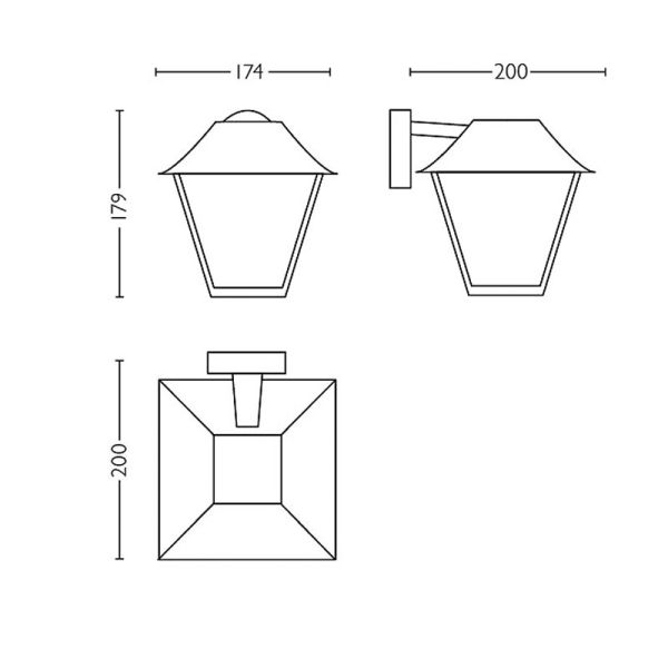 Aplique de pared exterior ALPENGLOW 60W E27 (No Incl.) antracita, Estanco al agua