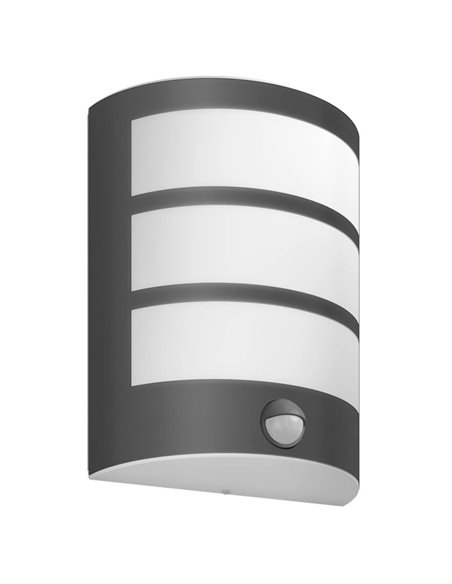 Aplique LED exterior de mural con sensor de movimiento PYTHON 6W luz natural: 4000K, antracita, Estanco al agua