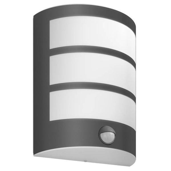 Aplique LED exterior de mural con sensor de movimiento PYTHON 6W luz natural: 4000K, antracita, Estanco al agua