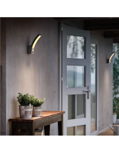 Aplique LED para exterior com sensor de movimento SPLAY 12W 2700K, antracite, à prova d'água