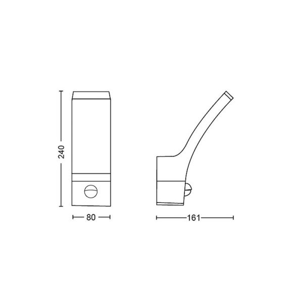 Applique d'extérieur LED avec détecteur de mouvement SPLAY 12W 4000K, anthracite, étanche