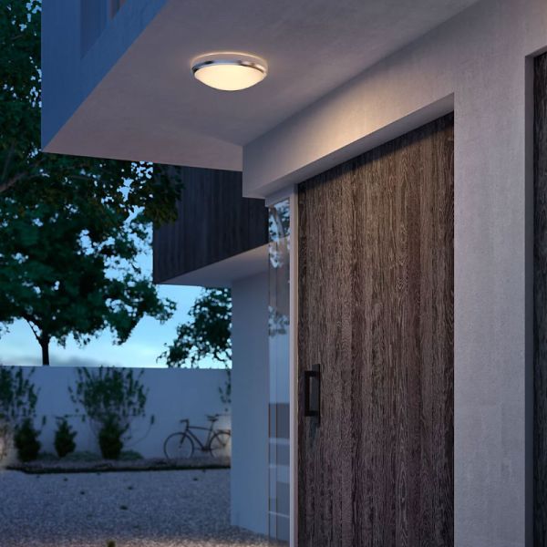 Plafón LED de exterior DORIS 6W 2700K/4000K Níquel Estanco al agua