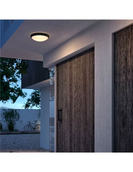 Plafonnier extérieur LED DORIS 6W 2700K/4000K Noir Etanche