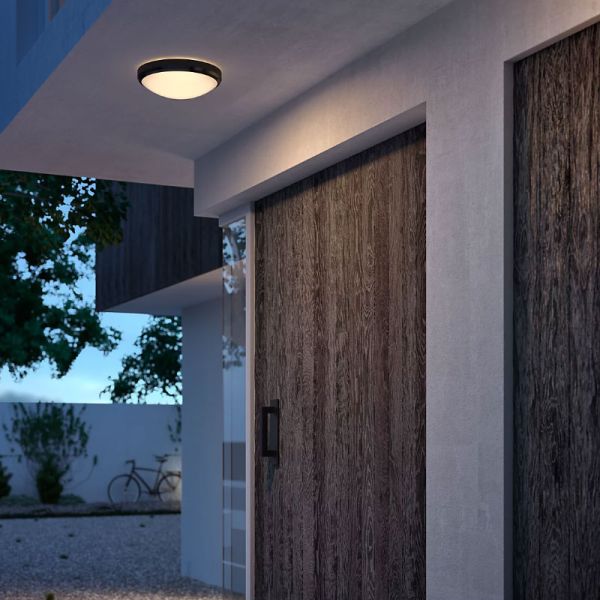 Plafón exterior LED DORIS 6W 2700K/4000K Negro Estanco al agua