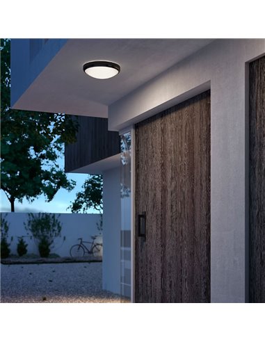 Plafon LED para exterior DORIS 6W 2700K/4000K Preto à prova d'água