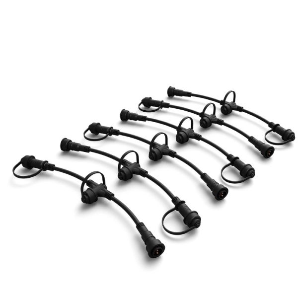 Conector de cabo preto GARDENLINK, pacote com 6, baixa tensão, à prova d'água