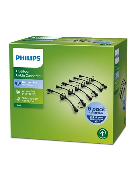 GARDENLINK Lot de 6 connecteurs de câble noirs basse tension, étanches