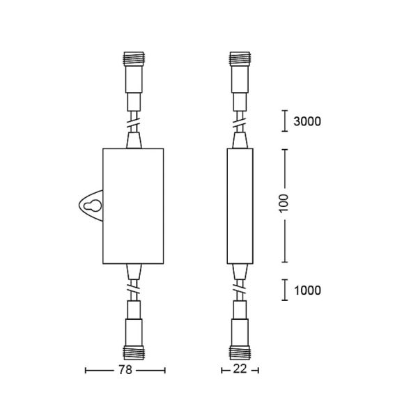 Sensor GARDENLINK Dusk-to-Dawn preto para exterior à prova de água de baixa tensão