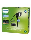 Pica de tierra LED GARDENLINK con enchufe 6 W 2700K negro Baja tensión estanco al agua