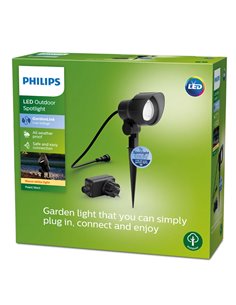 Pica de tierra LED GARDENLINK con enchufe 6 W 2700K negro Baja tensión estanco al agua 2