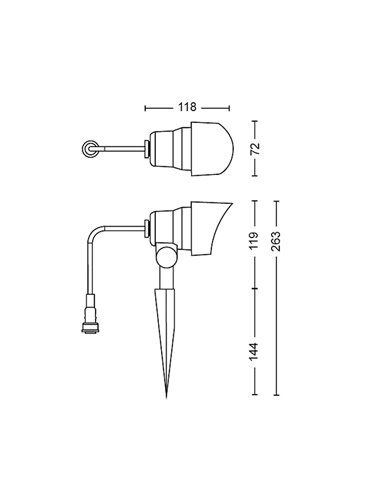 Pica de tierra LED GARDENLINK con enchufe 6 W 2700K negro Baja tensión estanco al agua
