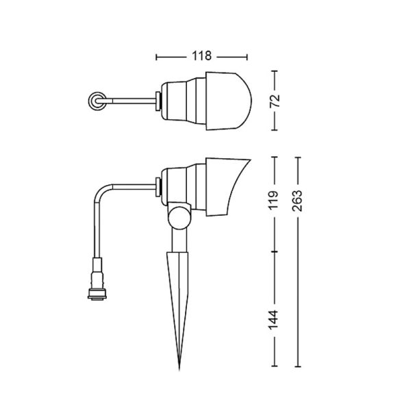 Puntos o picas de tierra LED GARDENLINK con enchufe 6 W 2700K negro Baja tensión estanco al agua