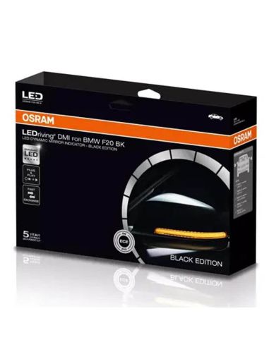 Clignotants dynamiques LED pour rétroviseurs LEDriving par OSRAM LEDDMI F20 BK S (Lot de 2) pour BMW Série 1, 2, 3, 4 et X1