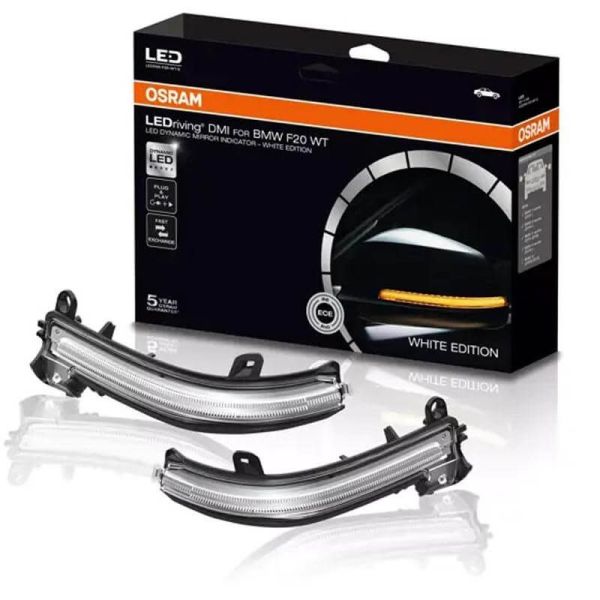 Boitier de Clignotant Dynamique à LED Blanches LEDriving® LEDDMI F20 WT S - Homologué (Lot de 2) pour BMW Série 1, 2, 3, 4 et X1