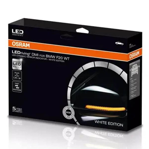 Caixa de pisca dinâmica de LED branco LEDriving® LEDDMI F20 WT S - Aprovada (conjunto de 2) para BMW Série 1, 2, 3, 4 e X1