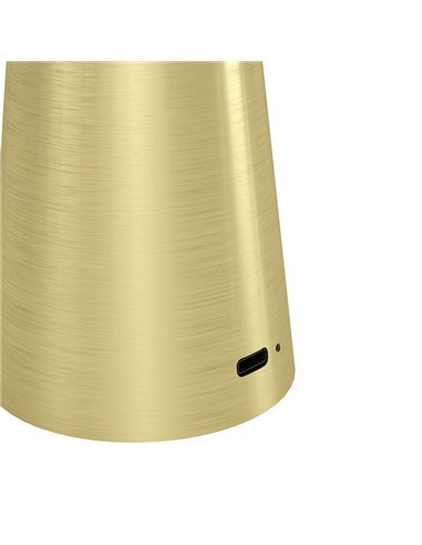 Lampe de table d'extérieur LED rechargeable PICCOLA en laiton brossé 2400K-3000K-4000K, IP54