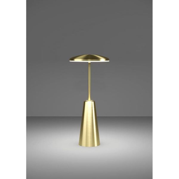 Lampe de table d'extérieur LED rechargeable PICCOLA en laiton brossé 2400K-3000K-4000K, IP54