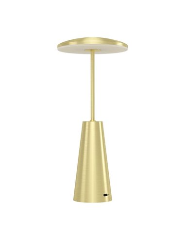 Candeeiro de mesa LED recarregável para exterior PICCOLA em latão escovado 2400K-3000K-4000K, IP54