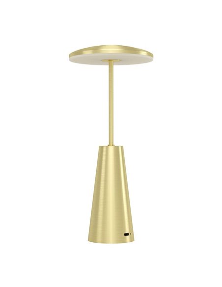 Candeeiro de mesa LED recarregável para exterior PICCOLA em latão escovado 2400K-3000K-4000K, IP54