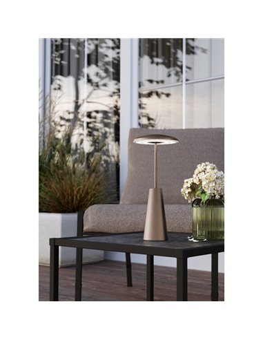 Lámpara de mesa exterior LED recargable PICCOLA Latón oscuro 2400K-3000K-4000K, IP54
