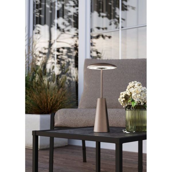 Lámpara de mesa exterior LED recargable PICCOLA Latón oscuro 2400K-3000K-4000K, IP54