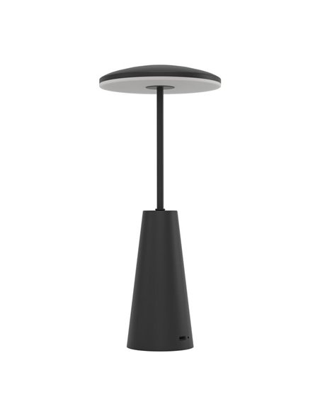 Lampe de table d'extérieur LED rechargeable PICCOLA noire 2400K-3000K-4000K, IP54