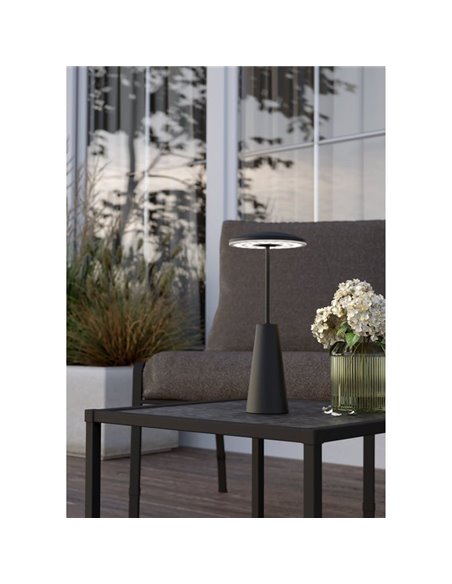 Candeeiro de mesa exterior LED recarregável PICCOLA preto 2400K-3000K-4000K, IP54