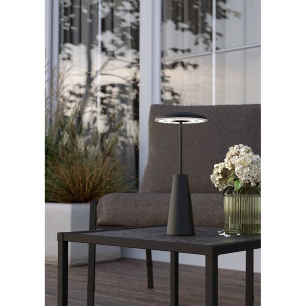 Candeeiro de mesa exterior LED recarregável PICCOLA preto 2400K-3000K-4000K, IP54