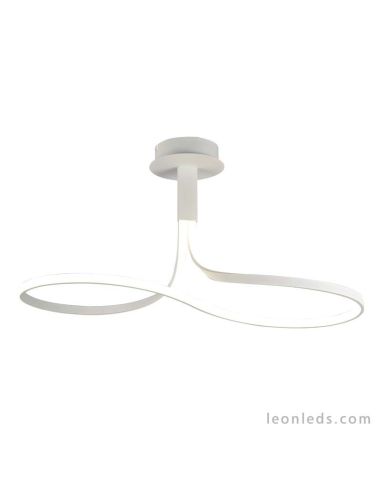 Lámpara de Techo colgante LED de la serie Nur Blanca 6000 6000K en color blanco de aluminio con forma de Lazo Dimmable intensida
