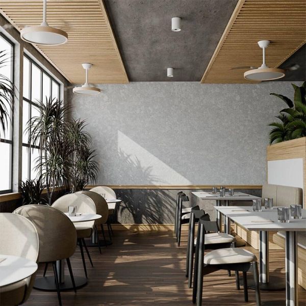 Restaurante con Ventilador de Techo Retráctil BOMBAY ESTILO M - Innovación y Estilo en Madera con Temporizador y Nature Wind