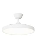 Ventilador de teto retrátil BOMBAY STYLE M com luz LED regulável, vento natural branco fosco