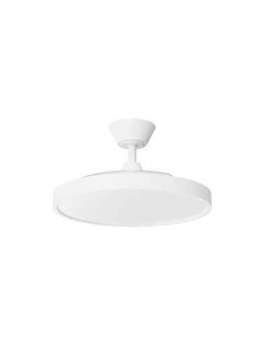 Ventilador de Techo Retráctil BOMBAY ESTILO M con Luz LED Regulable, Blanco Mate Nature Wind