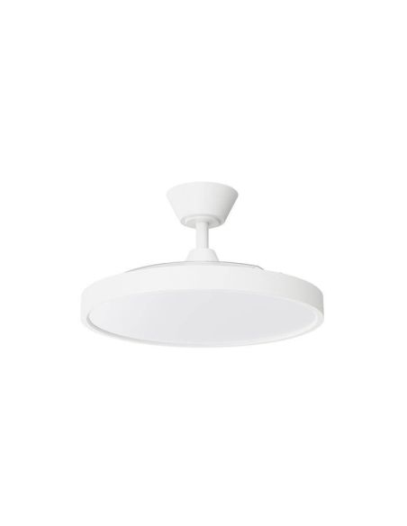 Ventilador de Techo Retráctil BOMBAY ESTILO M con Luz LED Regulable, Blanco Mate Nature Wind