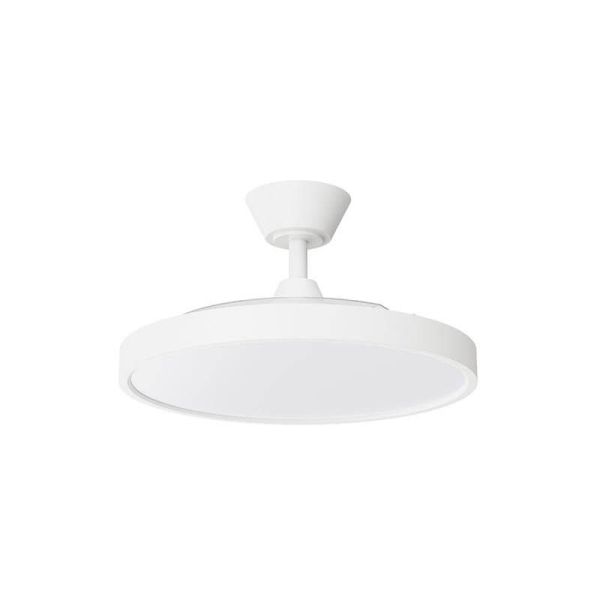 Ventilador de teto retrátil BOMBAY STYLE M com luz LED regulável, vento natural branco fosco