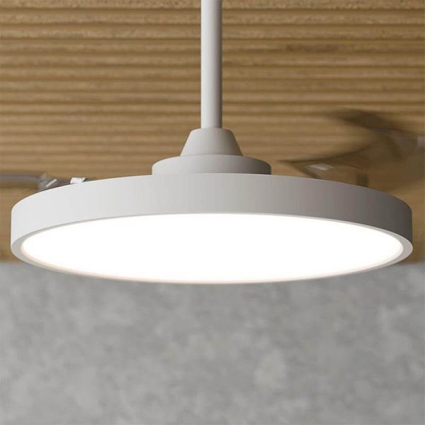 Ventilateur de plafond rétractable BOMBAY STYLE M avec lumière LED à intensité variable, vent naturel blanc mat