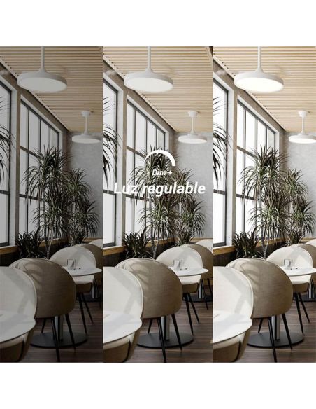 Ventilateur de plafond rétractable BOMBAY STYLE S avec lumière LED à intensité variable, blanc mat 2199344