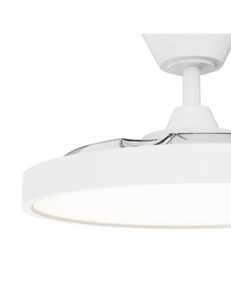 Ventilateur de plafond rétractable BOMBAY STYLE S avec lumière LED à intensité variable, blanc mat 2199344