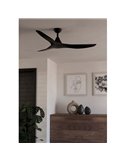 Ventilador de techo sin luz PORTSEA de interior negro DC Ø132cm