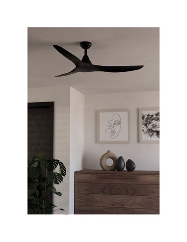 Ventilador de techo sin luz PORTSEA de interior negro DC Ø132cm
