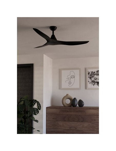 Ventilador de techo sin luz PORTSEA de interior negro DC Ø132cm