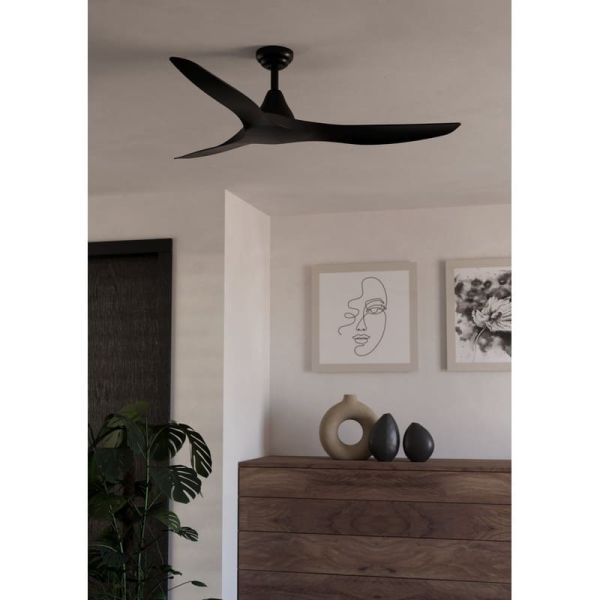 Ventilador de techo sin luz PORTSEA de interior negro DC Ø132cm