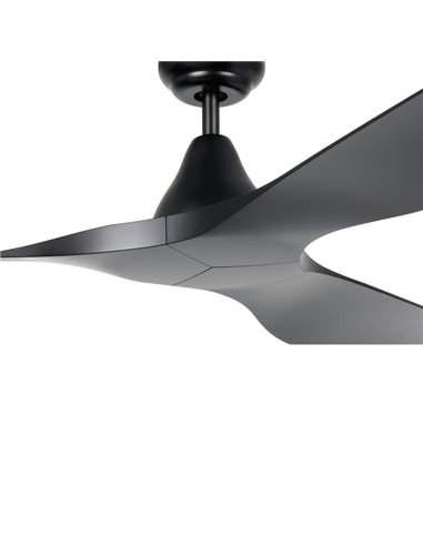 Ventilador de techo sin luz PORTSEA de interior negro DC Ø132cm