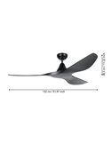 Ventilador de techo sin luz PORTSEA de interior negro DC Ø132cm