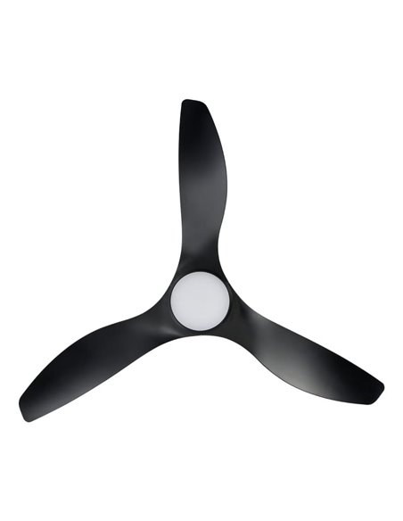 Ventilador de techo LED 19W PORTSEA negro 2300Lm CCT 3000K-4000K-5000K para interior
