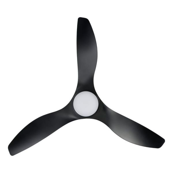 Ventilador de techo LED 19W PORTSEA negro 2300Lm CCT 3000K-4000K-5000K para interior