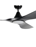 Ventilador de techo LED 19W PORTSEA negro 2300Lm CCT 3000K-4000K-5000K para interior