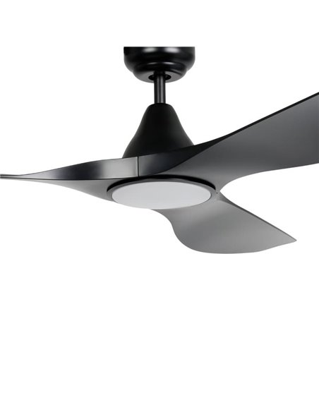 Ventilador de techo LED 19W PORTSEA negro 2300Lm CCT 3000K-4000K-5000K para interior