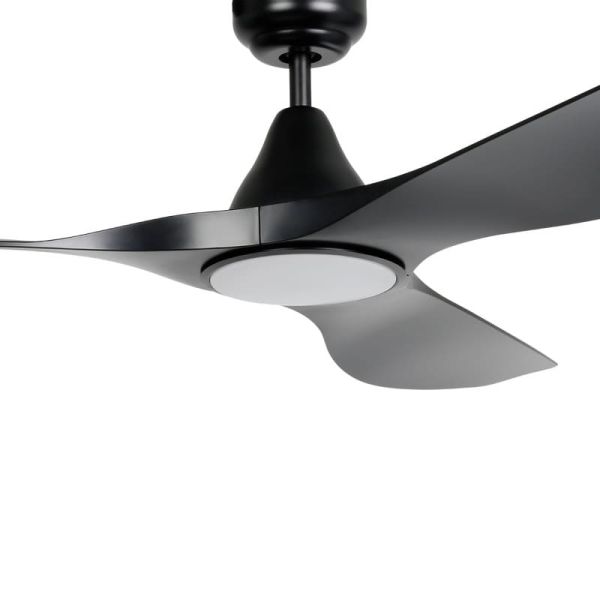 Ventilador de techo LED 19W PORTSEA negro 2300Lm CCT 3000K-4000K-5000K para interior